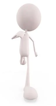 White character with  runing pose Illustrazione stock