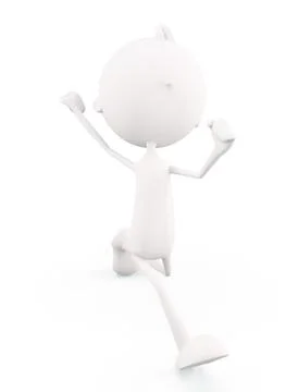 White character with running pose Stock Illustration
