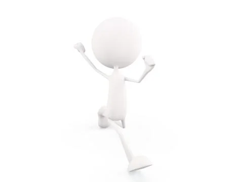 White character with running pose Stock Illustration