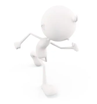 White character with running pose Stock Illustration