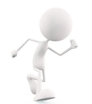 White character with running pose Stock Illustration