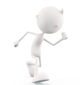 White character with running pose Stock Illustration