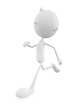 White character with running pose Stockillustratie