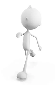 White character with running pose Stock Illustration