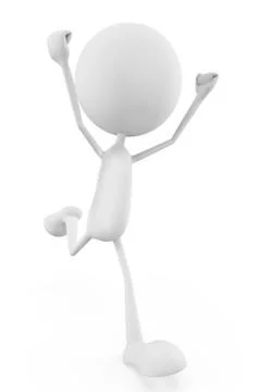 White character with running pose Stock Illustration