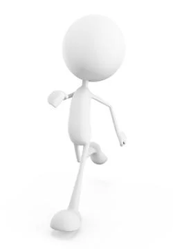 White character with running pose Illustrazione stock