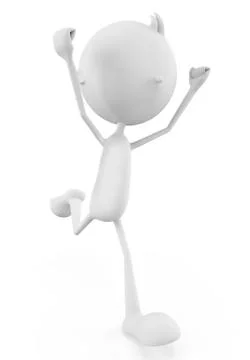 White character with running pose Stock Illustration