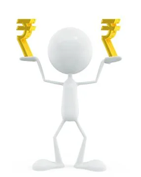 White character with rupee sign Illustrazione stock