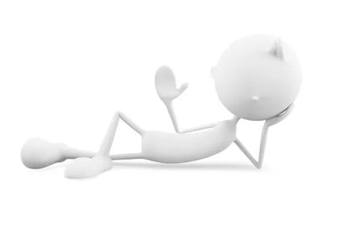 White character is saying hi Illustrazione stock