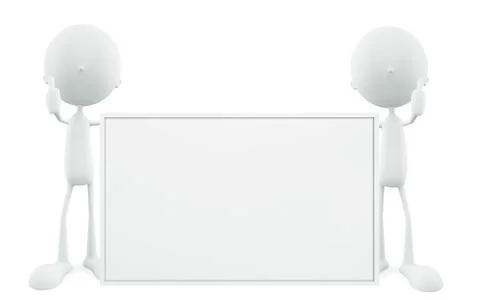 White character with sign board Stock Illustration