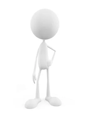 White character with standing pose Stock Illustration