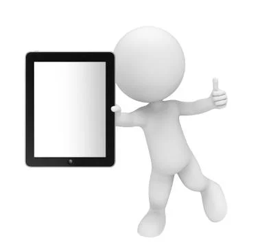 White character with tab Stock Illustration