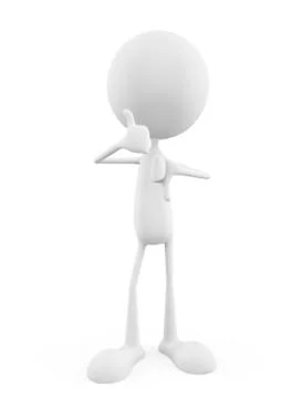 White character with thumb up and down pose Stock Illustration