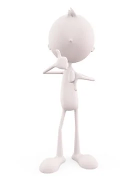 White character with thumb up and down pose Stock Illustration