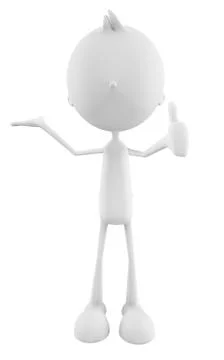 White character with thumb pose Illustrazione stock