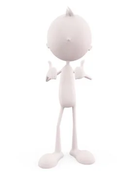 White character with thumb up pose Stock Illustration
