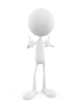 White character with thumb up pose Stock Illustration