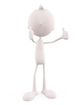 White character with thumb up pose Stock Illustration