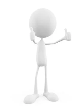 White character with  thumb up pose Stock Illustration