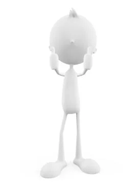 White character with thumbs up pose Stock Illustration