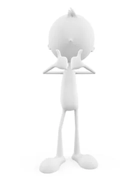 White character with thumbs up pose Stockillustratie