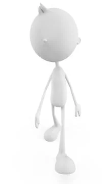 White character with tired pose Stock Illustration