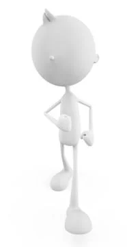 White character with tired pose Stock Illustration