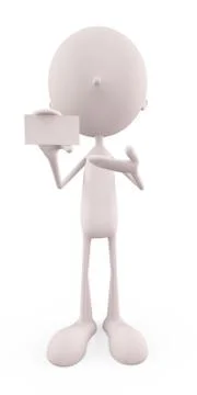 White character with  visiting card Stock Illustration