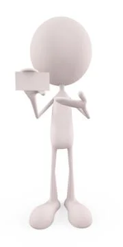 White character with  visiting card Stock Illustration