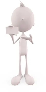 White character with  visiting card Stock Illustration
