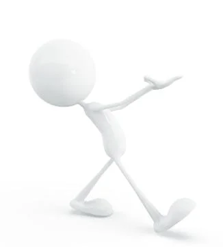 White character with walking pose Illustrazione stock