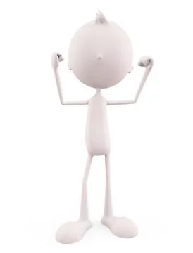 White character with win pose Stock Illustration