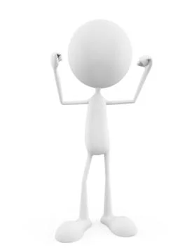 White character with win pose Stock Illustration