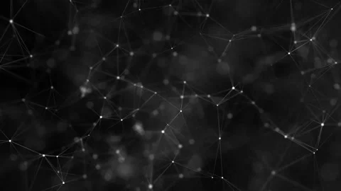 White characters plexus on black background. Modern plexus in hologram style. Stock Footage 114748057