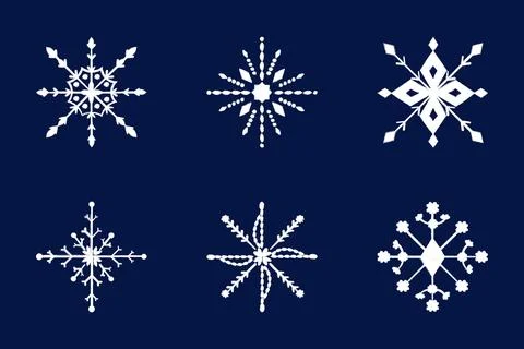 White charcoal snowflakes Stock Illustration