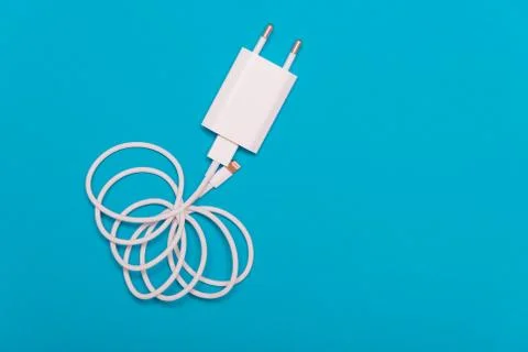 White charger with cable Stock Photos