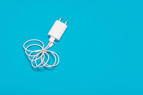 White charger with cable Stock Photos