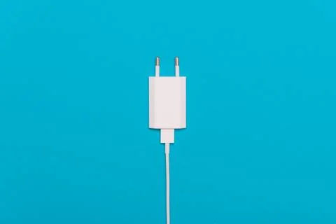 White charger with cable Foto stock
