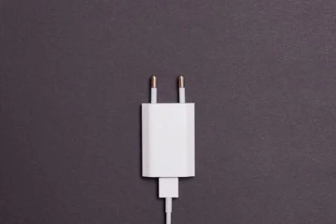 White charger with cable Stock Photos
