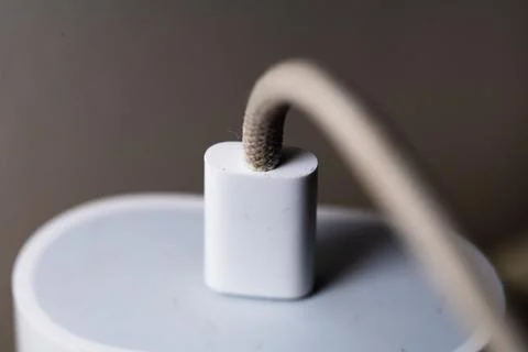 White Charging cable close up Stock Photos