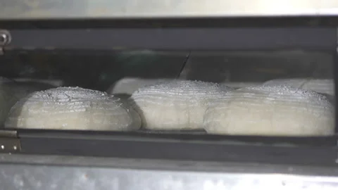 White cheb bake in the oven Video stock 202629929