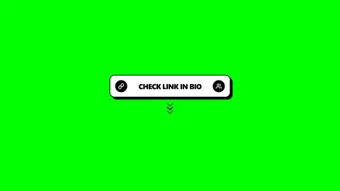 White check link in bio call to action button on green screen. 4K Stock Footage 341694700