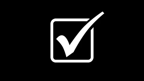 White check mark in rounded square icon animation, White check mark inside .. Stock Footage 346800274