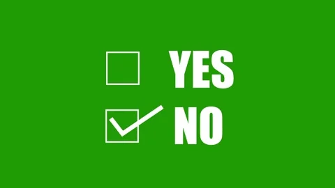 White checkbox yes or no on green screen Stock Footage 160541099