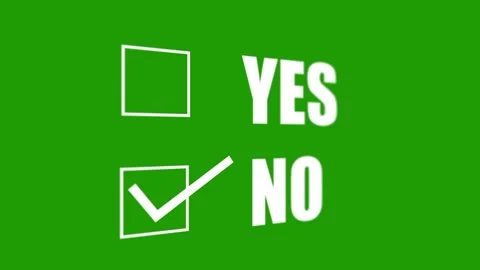 White checkbox yes or no on green screen Stock Footage 160542039