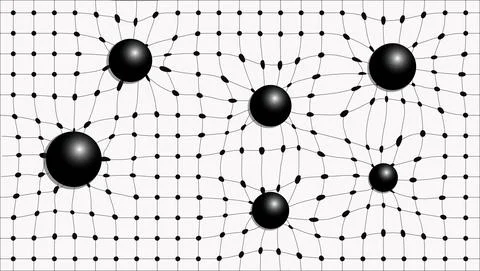 White checkered background with black balls Stock Illustration