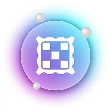White Checkered napkin icon isolated on white background. Blue and purple g.. Stock Illustration