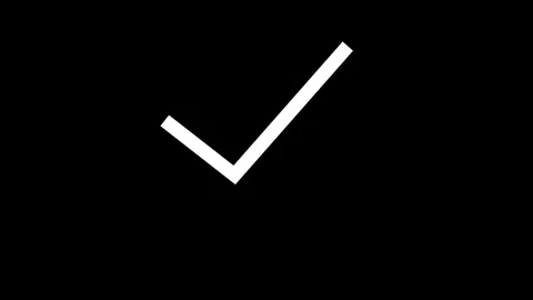 White checkmark animation glowing Video stock 342470238