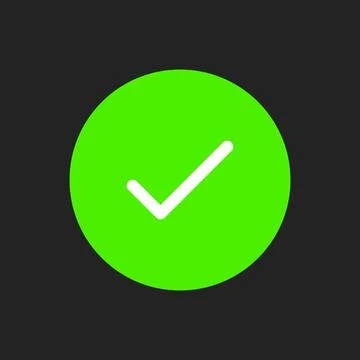 White Checkmark Button on Green Rounded Background. Isolated UI Icon Stock Illustration