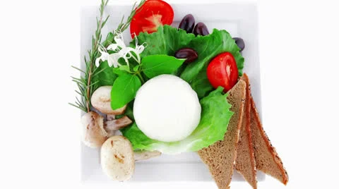 White cheese and bread Vídeos de archivo 25131160